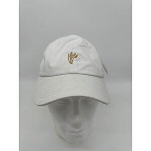 USA Hat Adult OSFA White Embroidered 100% Cotton Strapback Baseball Cap Mens NEW